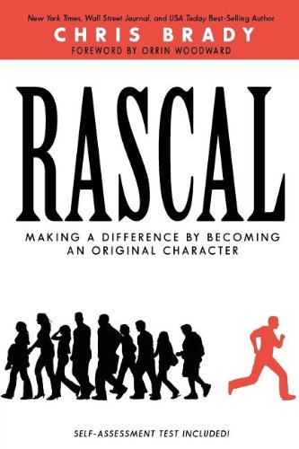 Book cover titled “RASCAL” with silhouettes of people walking and a red runner figure.